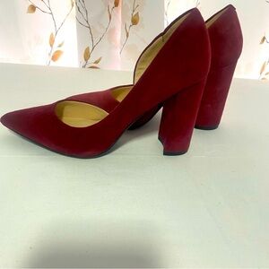 Nine West Wine Suede Women's Shoes Block Heels Size 5M NIB Business Casual